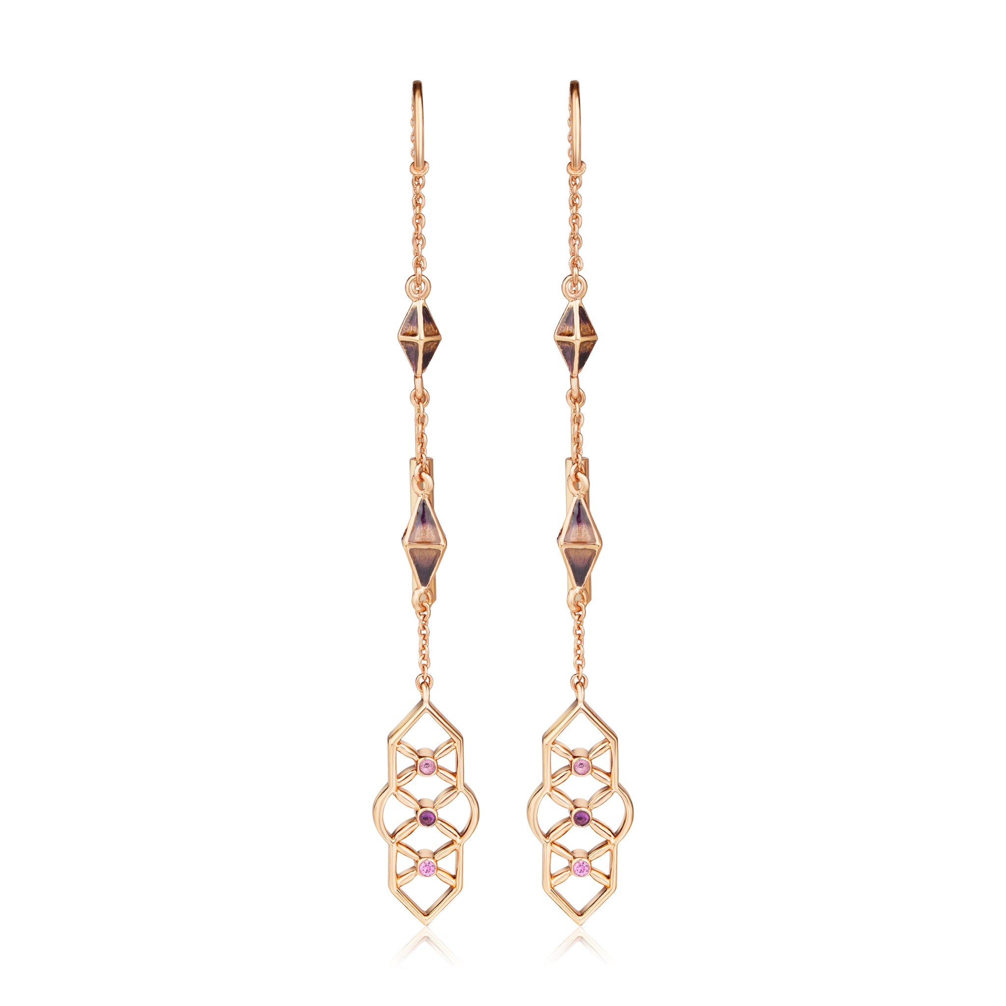 The Element Earrings - Rose and Plum