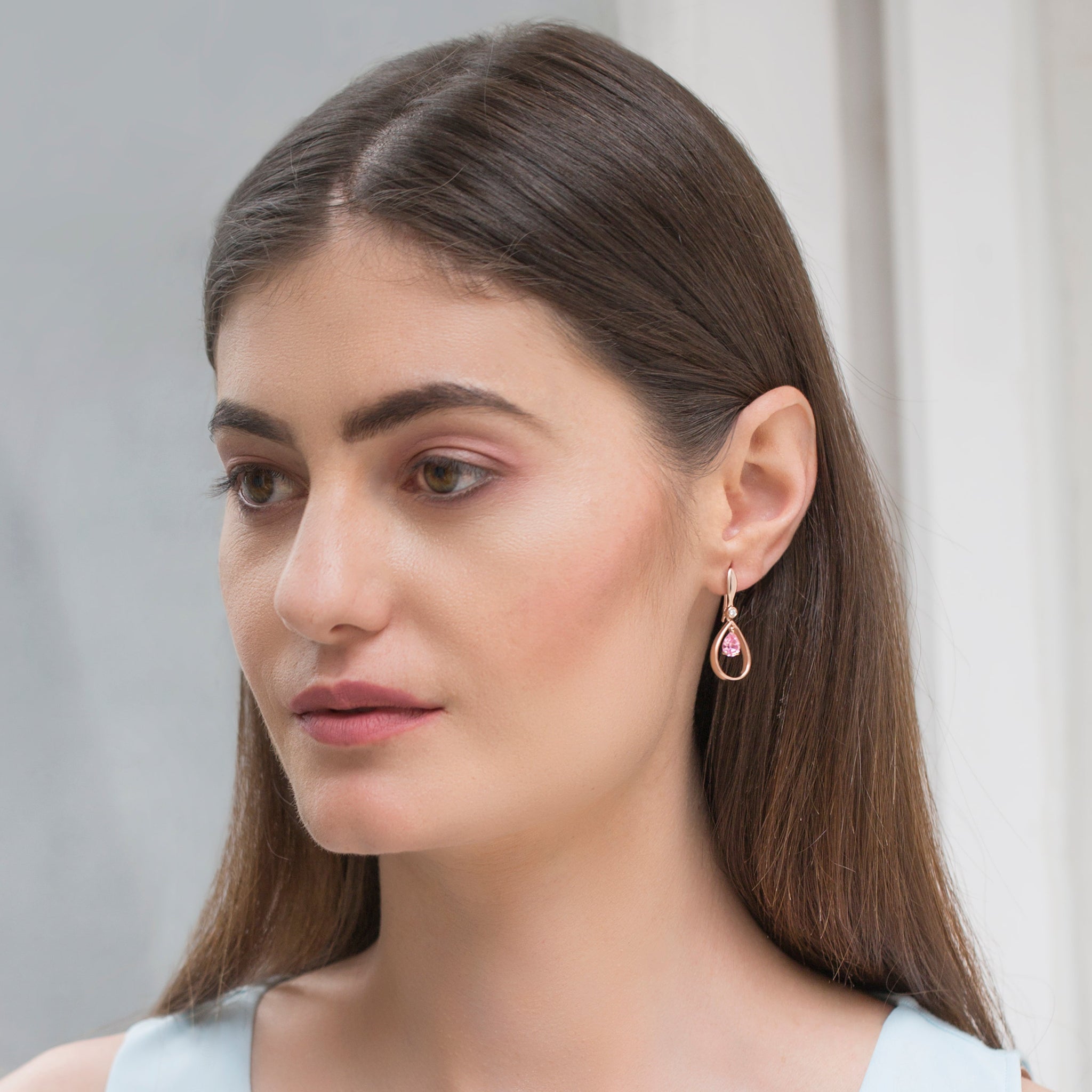 Evergreen Designer Earrings - Rose and Pink