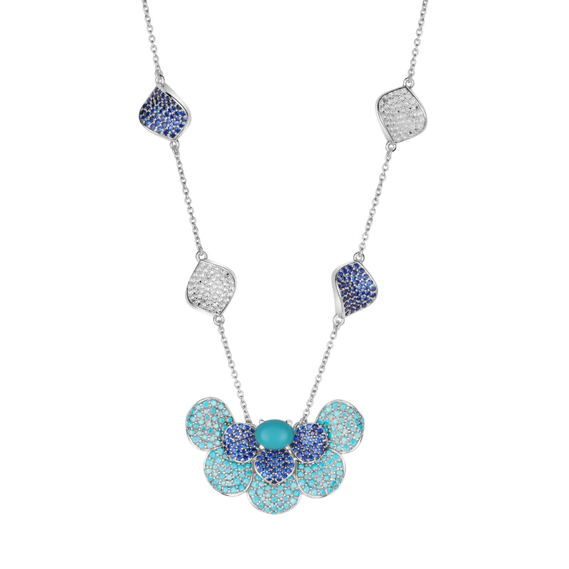 Glorious Petal Necklace - Turquoise Blue