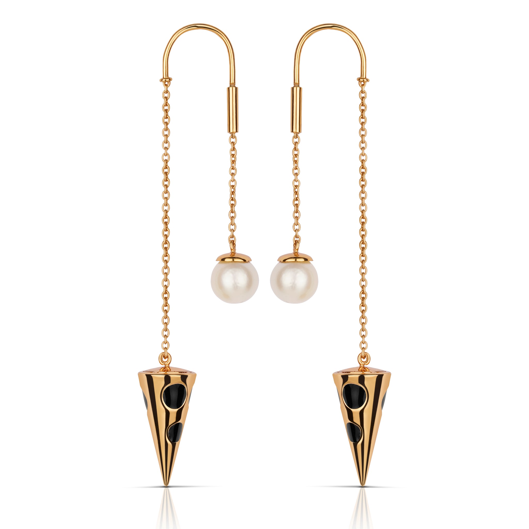 Poise & Pearl Earrings - Gold and Black