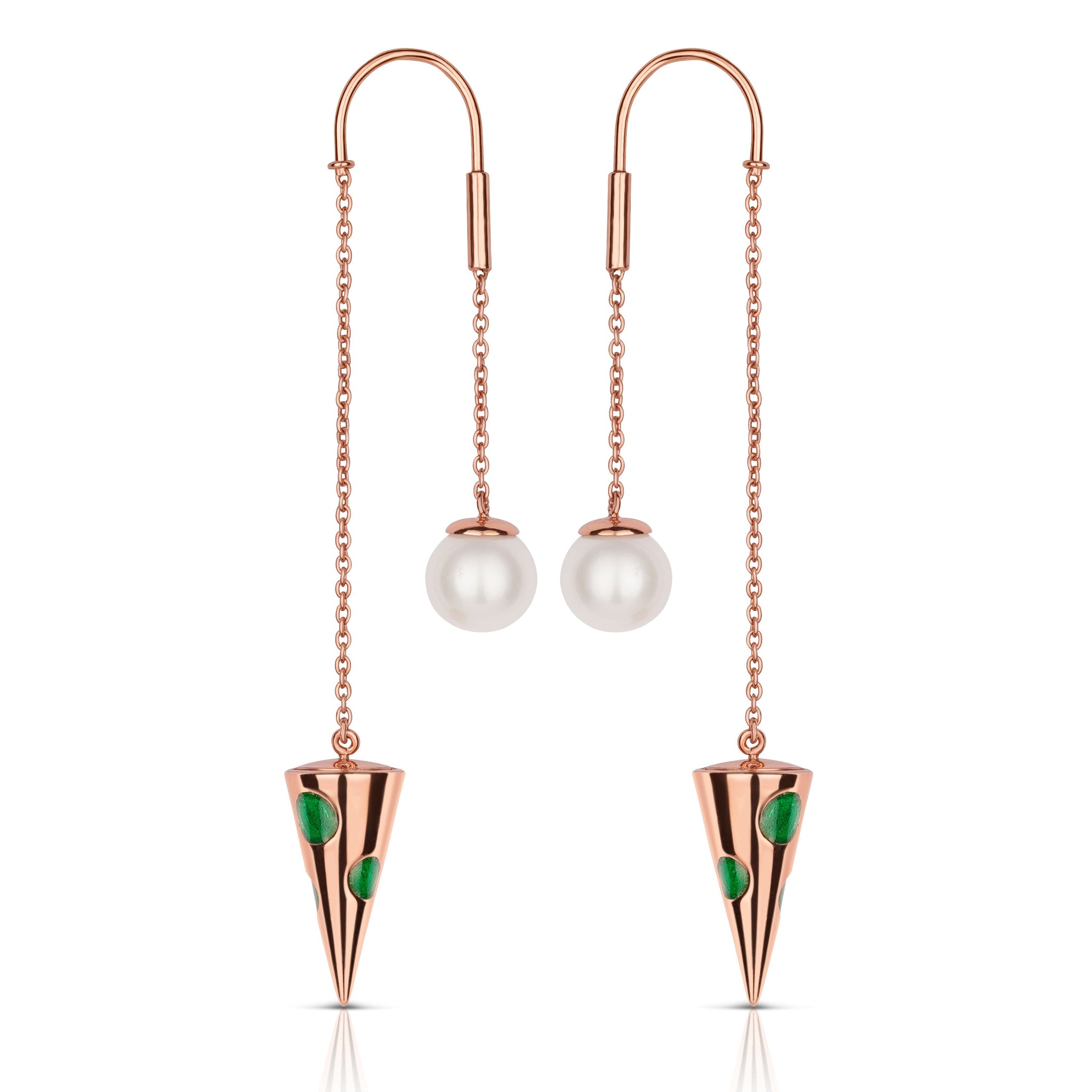 Poise & Pearl Earrings - Rose and Green