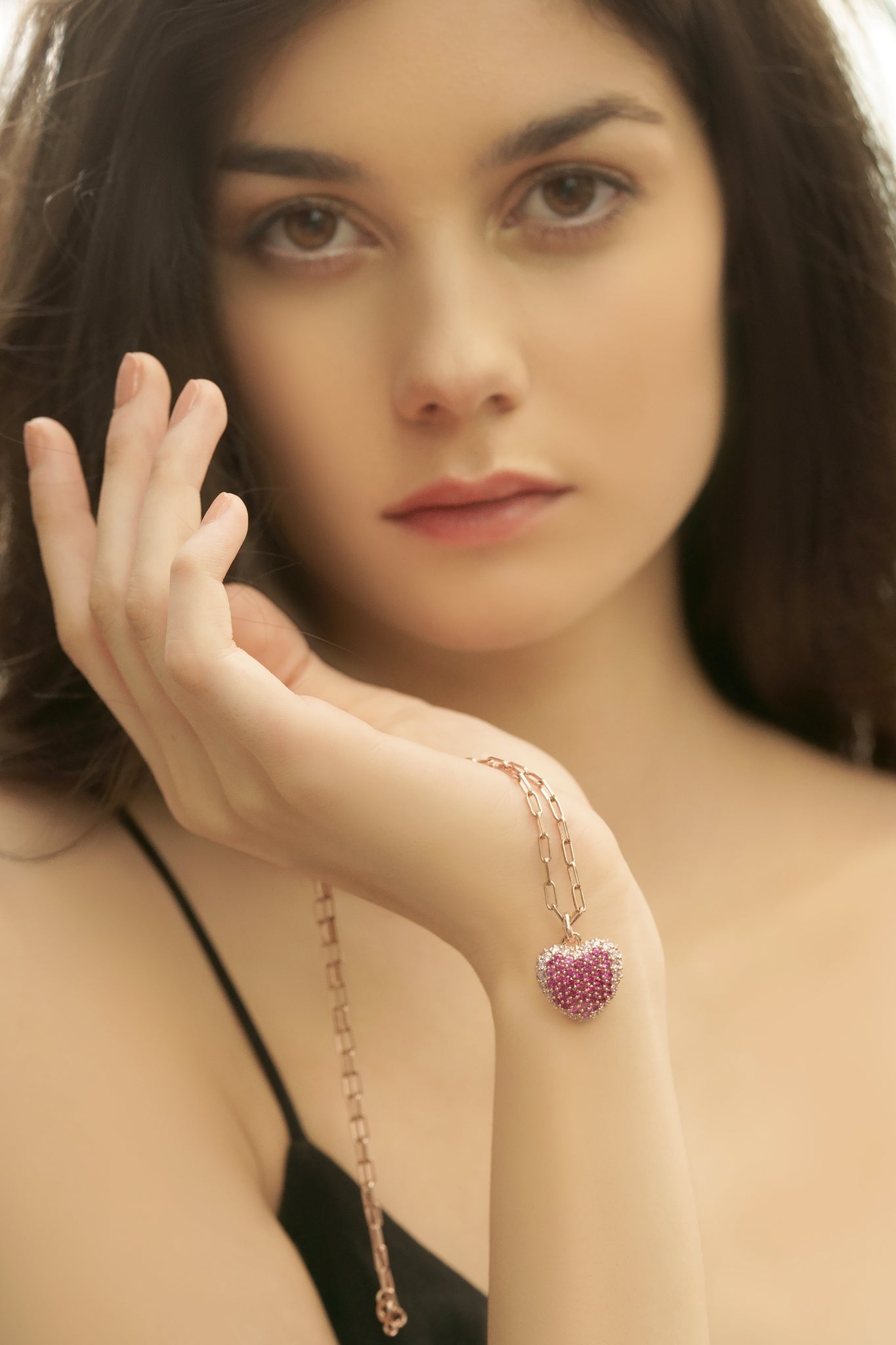 Celebrity Heart Necklace - Eternal Pink