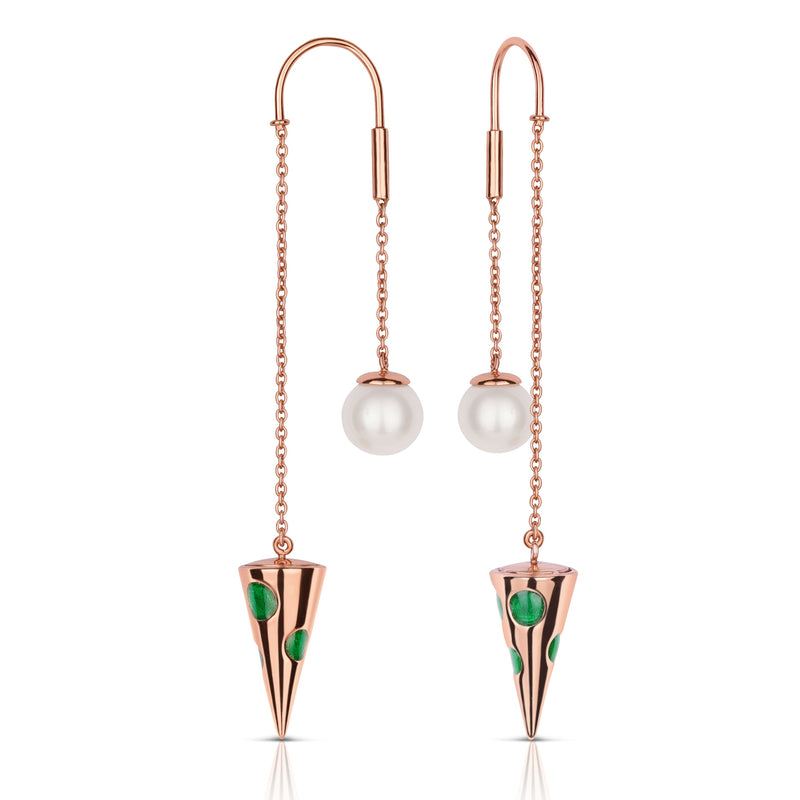 Poise & Pearl Earrings - Rose and Green