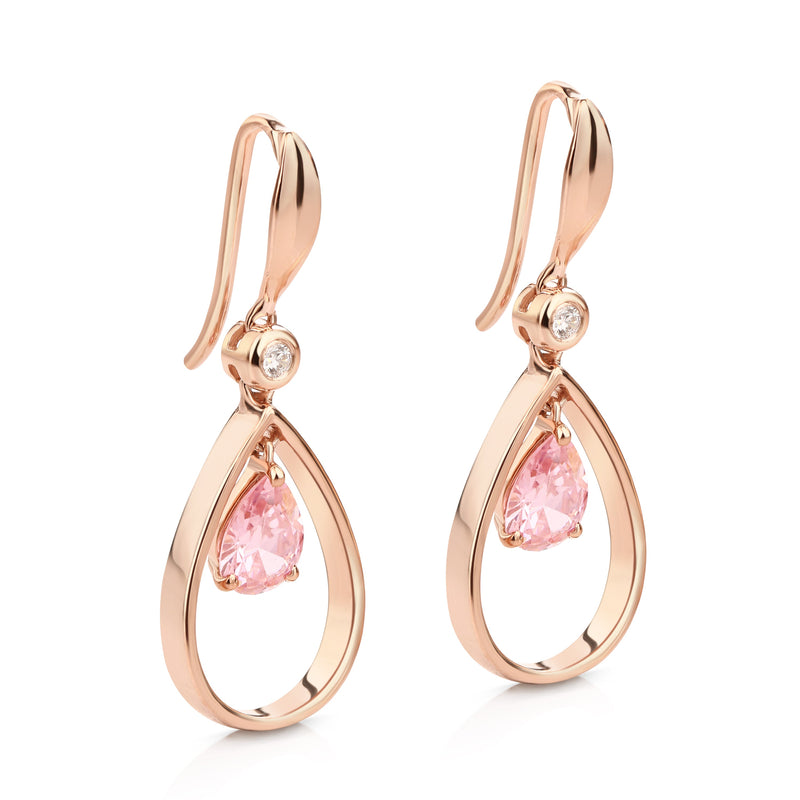 Evergreen Designer Earrings - Rose and Pink