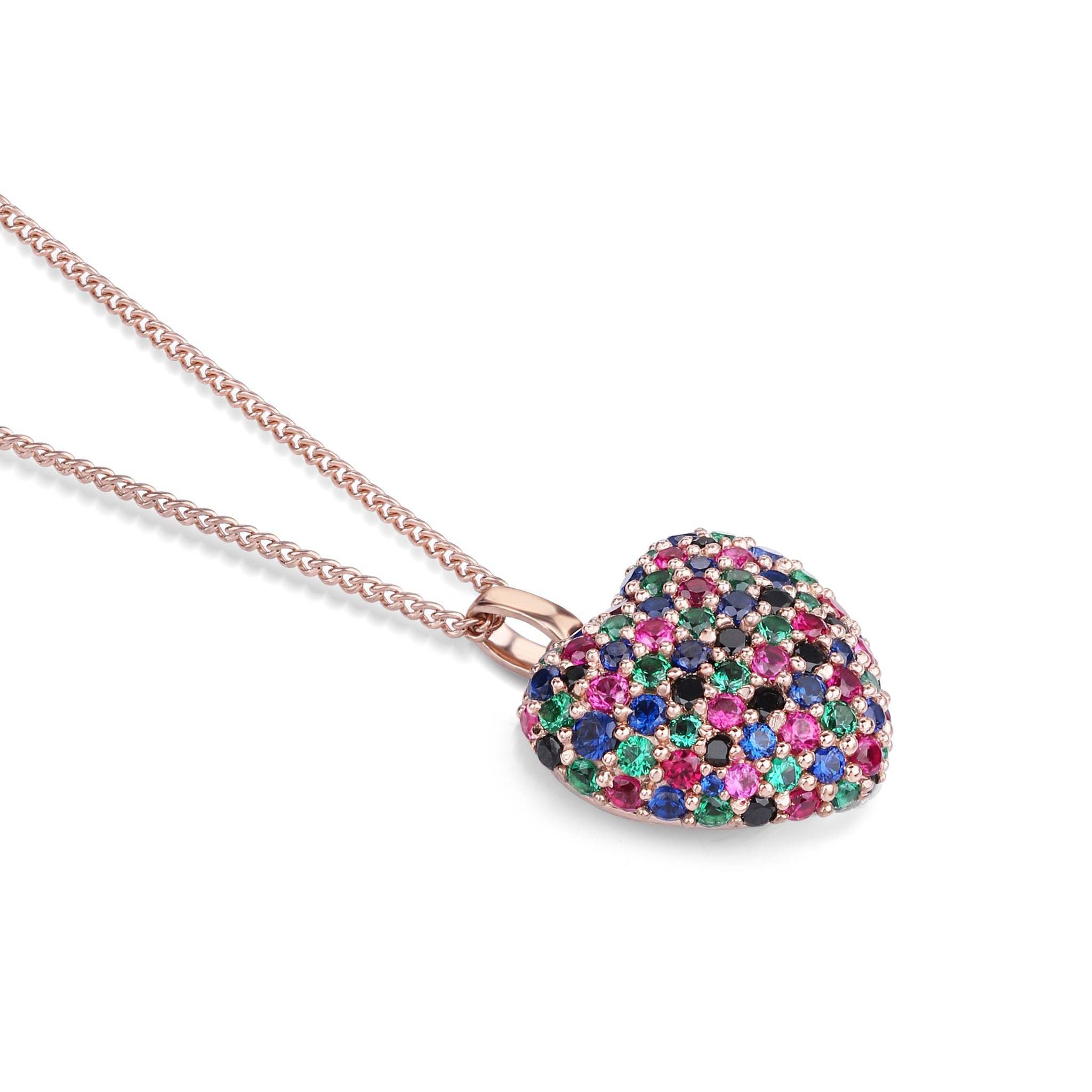 Celebrity Heart Necklace - Vibrant Rose
