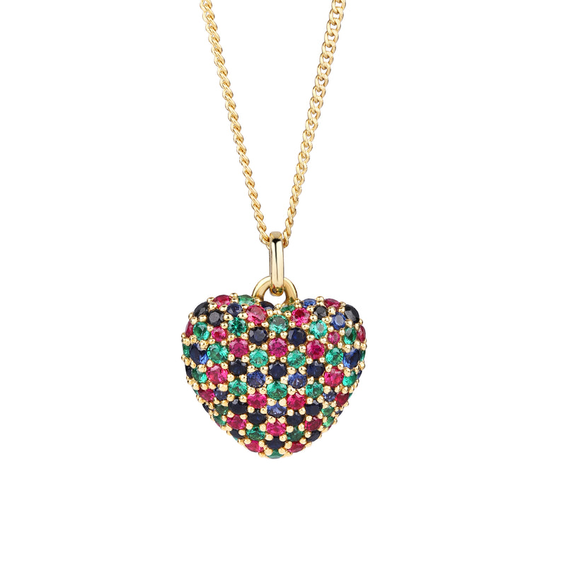 Celebrity Heart Necklace - Yellow Vibrant