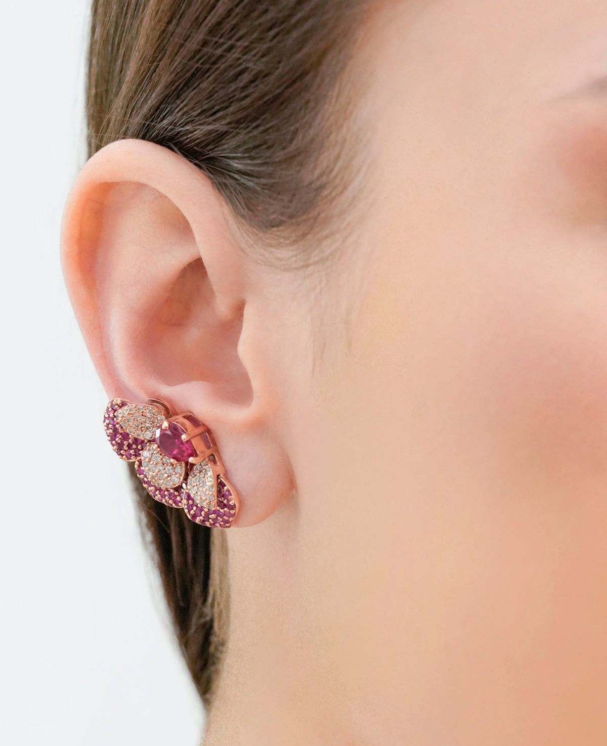 Glorious Petal Earrings - Royal Rose