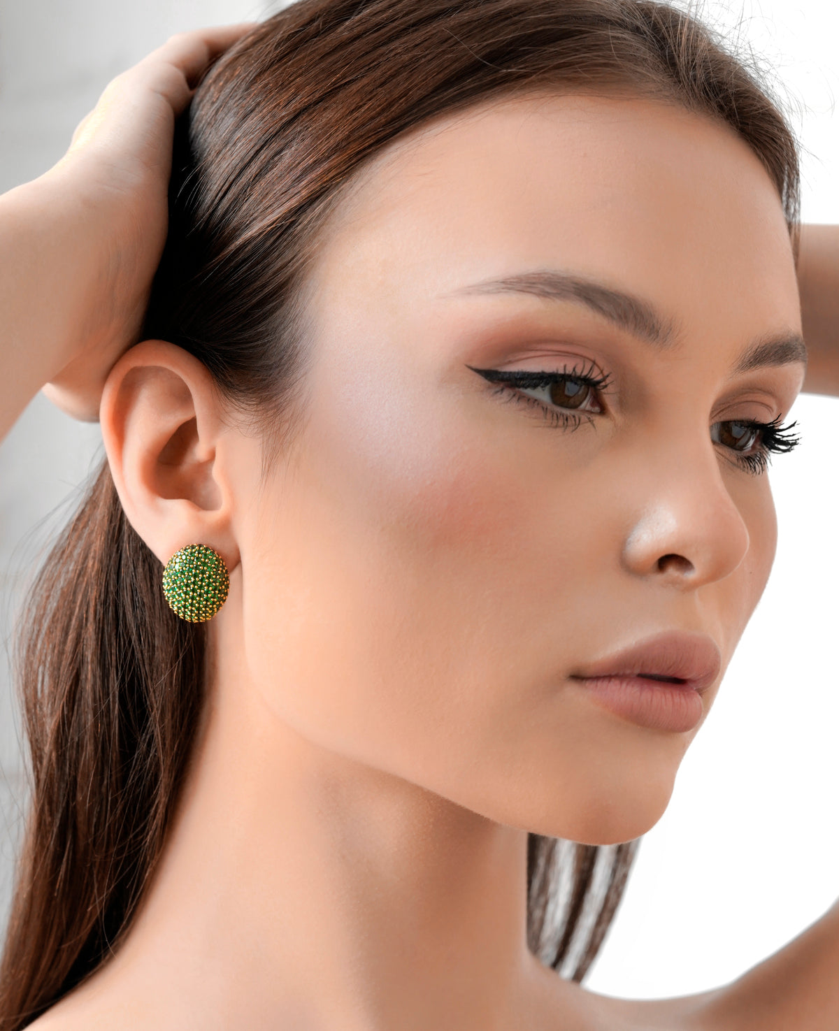 The Statement Earrings - Yellow Gold Emerald